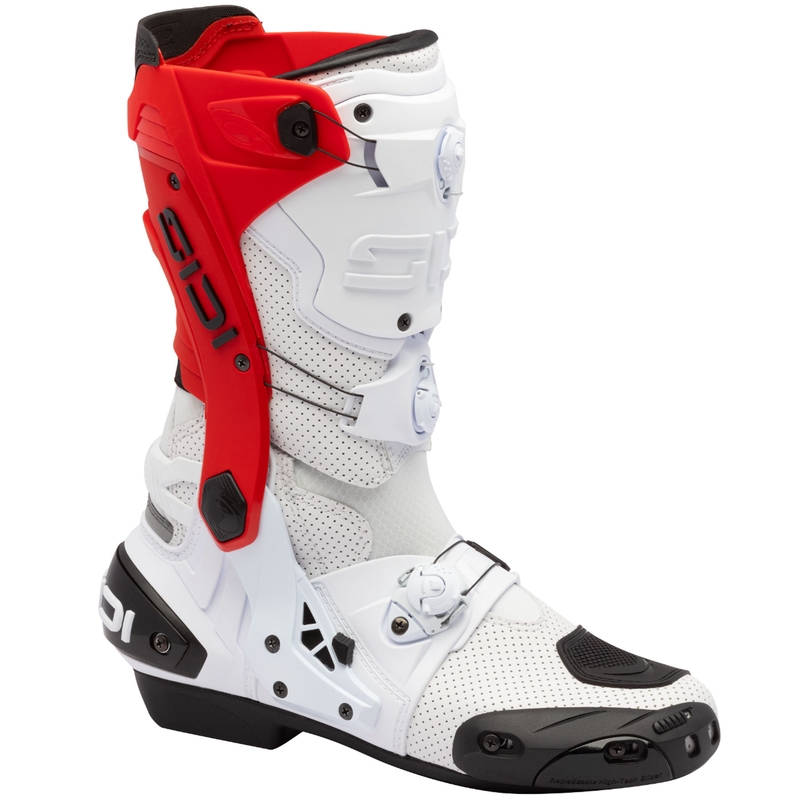 Ghete moto SiDi Rex Air alb-roșu