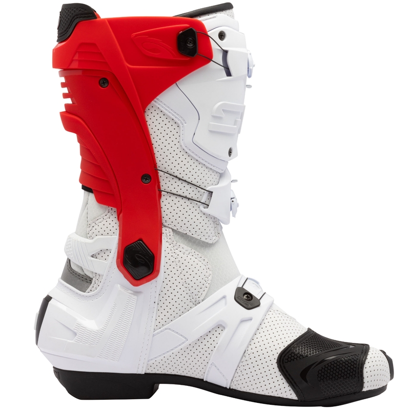 Ghete moto SiDi Rex Air alb-roșu
