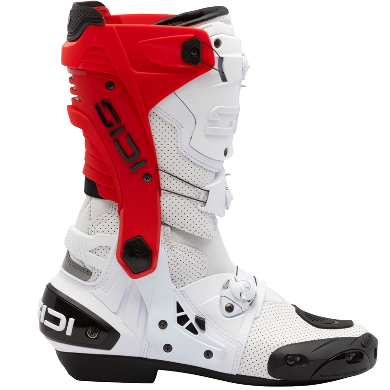Ghete moto SiDi Rex Air alb-roșu