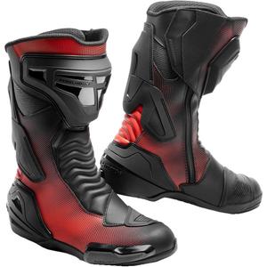 Ghete moto Rebelhorn GTR negru-rosu fluo