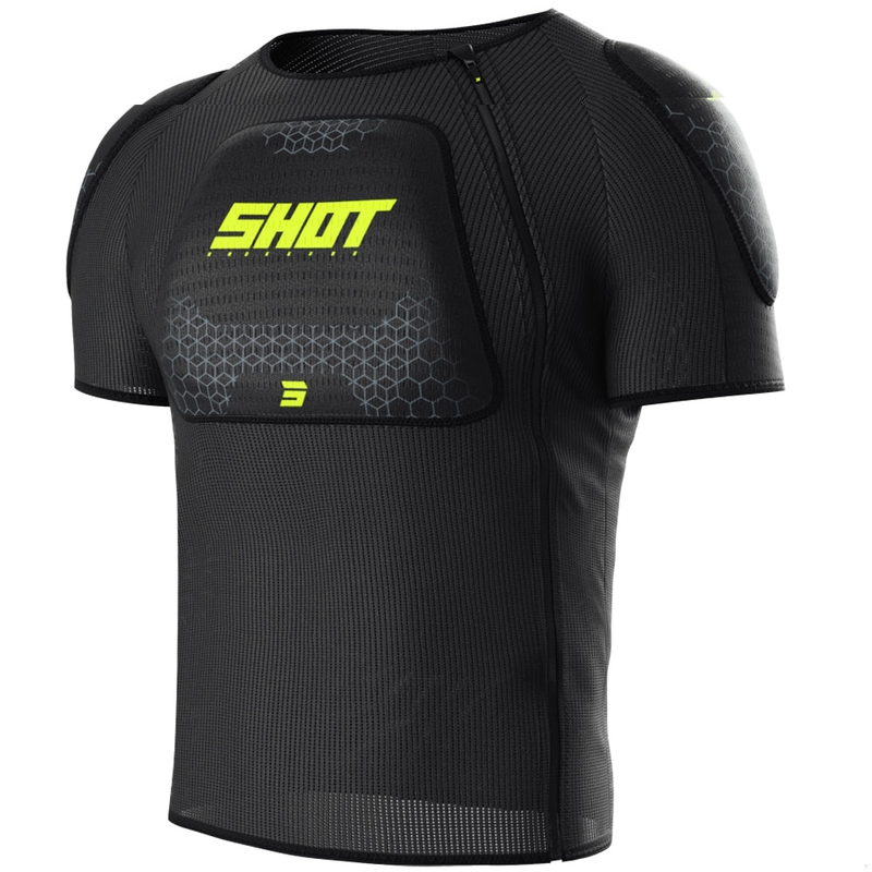 Tricou de protecție Shot Airlight negru-galben fluo