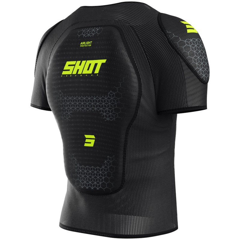 Tricou de protecție Shot Airlight negru-galben fluo