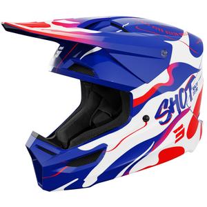 Cască de motocross pentru copii Shot Furious Beast, albastru-roșu lucios