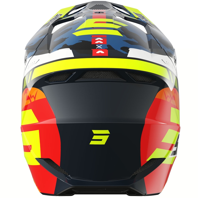 Cască motocross Shot Furious Flash albastru strălucitor-galben fluo