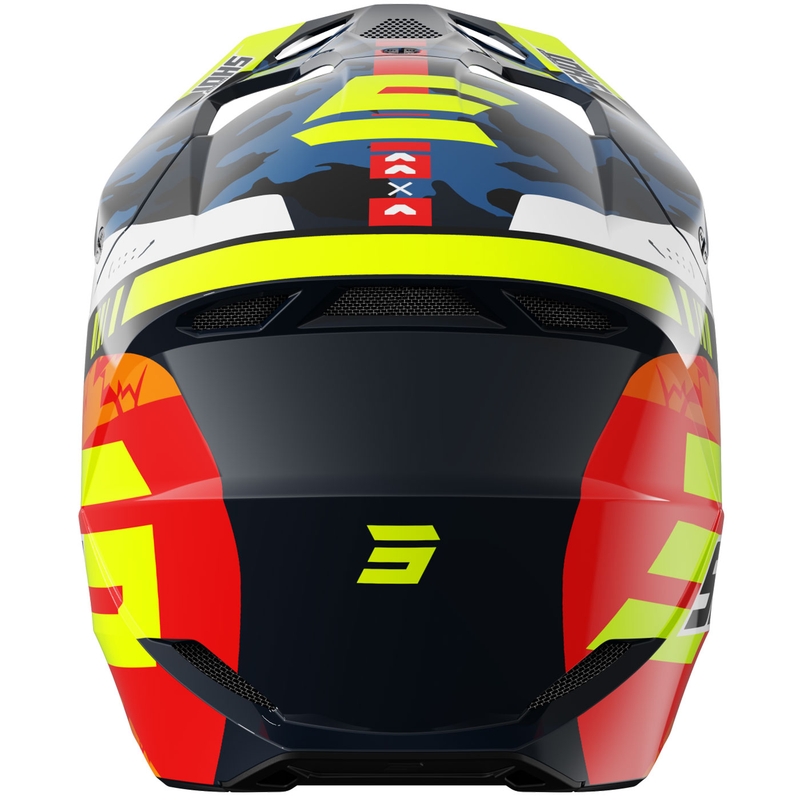 Cască Motocross Shot Furious Flash pentru Copii, Albastru Lucios-Galben Fluo