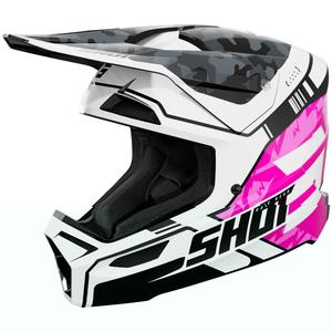 Cască de motocross Shot Furious Flash pentru copii, roz strălucitor