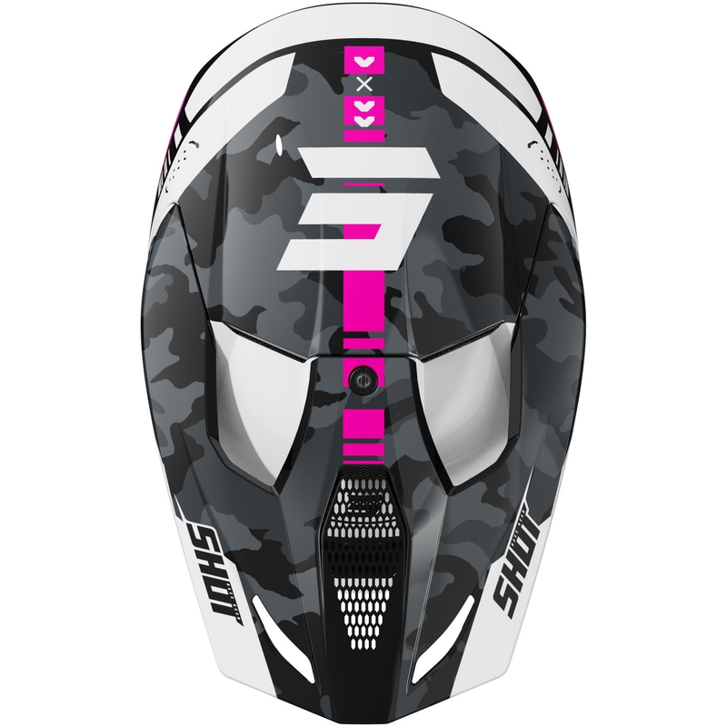 Cască de motocross Shot Furious Flash pentru copii, roz strălucitor
