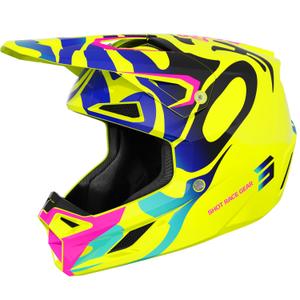 Cască de motocross pentru copii Shot Speed Ghost, galben fluo strălucitor