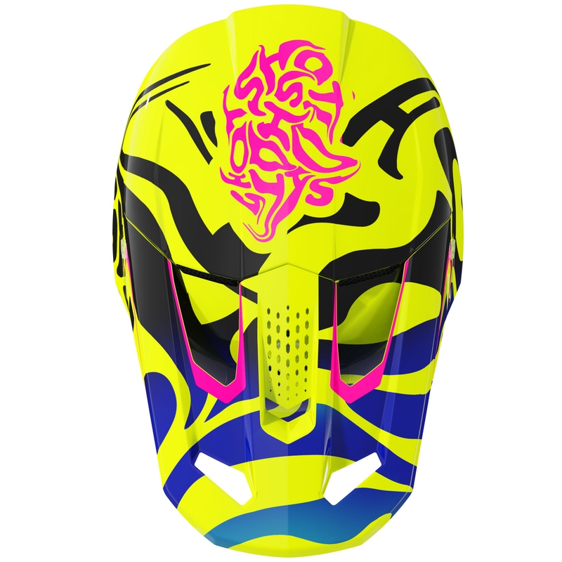 Cască de motocross pentru copii Shot Speed Ghost, galben fluo strălucitor