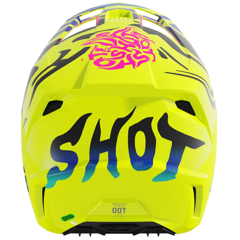 Cască de motocross pentru copii Shot Speed Ghost, galben fluo strălucitor