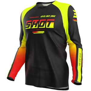 Tricou motocross Shot Draw Block pentru copii, galben fluo