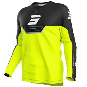 Tricou motocross Shot Draw Daytona pentru copii, galben fluo