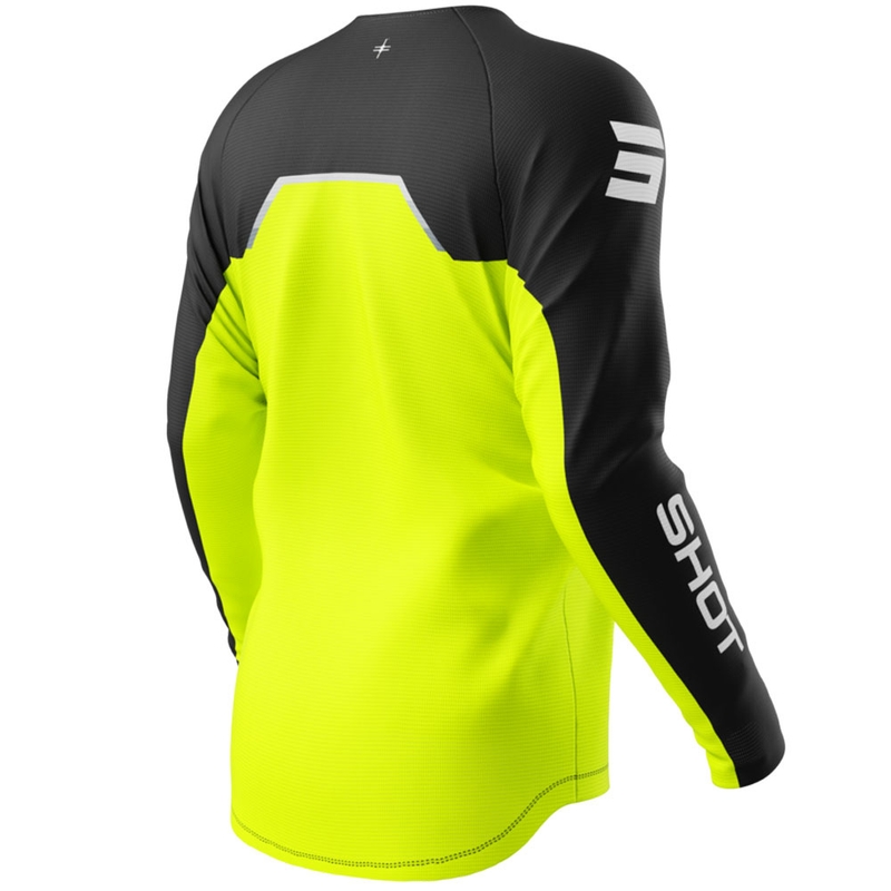 Tricou motocross Shot Draw Daytona pentru copii, galben fluo