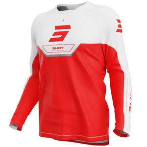 Tricou motocross Shot Draw Daytona pentru copii, roșu
