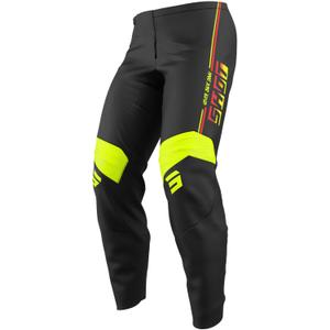 Pantaloni motocross Shot Draw Block pentru copii, galben fluo