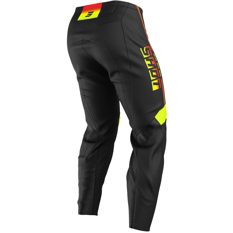 Pantaloni motocross Shot Draw Block pentru copii, galben fluo