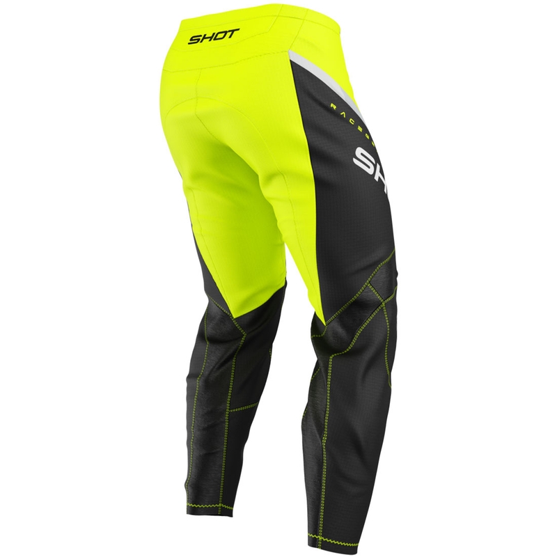 Pantaloni motocross Shot Draw Daytona pentru copii, galben fluo