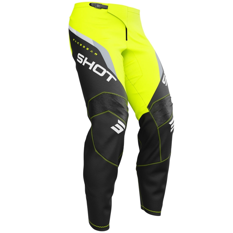 Pantaloni motocross Shot Draw Daytona pentru copii, galben fluo