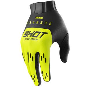 Mănuși motocross Shot Race Evo pentru copii, galben fluo