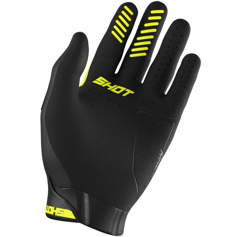 Mănuși motocross Shot Race Evo pentru copii, galben fluo