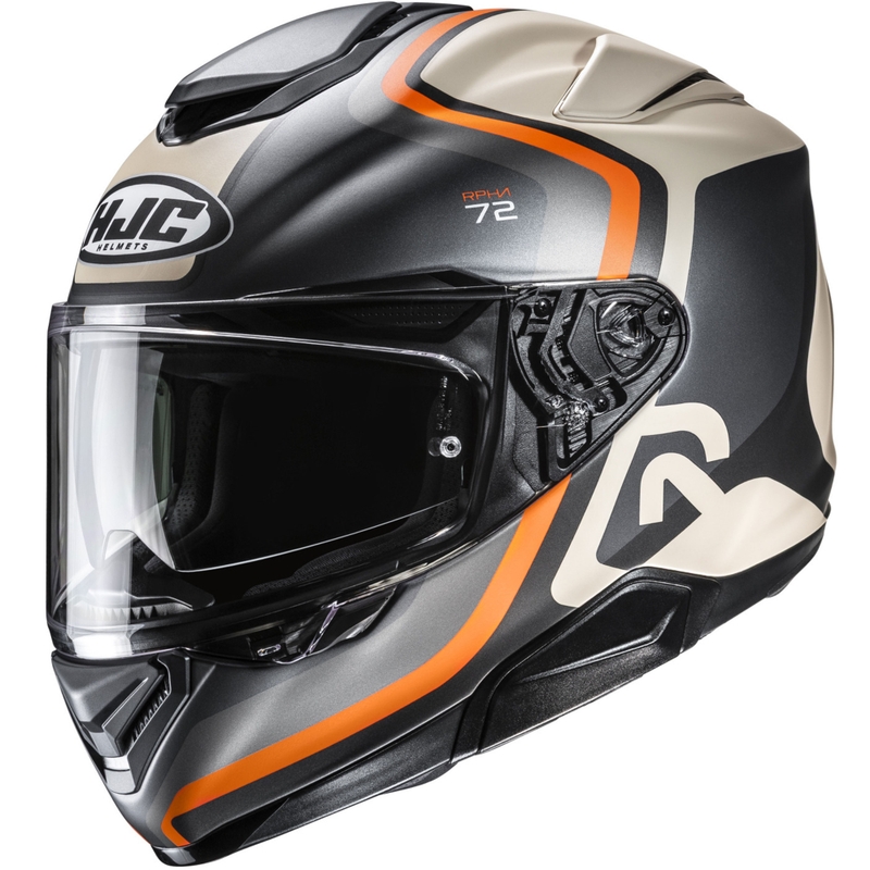 Cască integrală pentru motocicletă HJC RPHA 72 Ernem MC7SF negru-bej-portocaliu