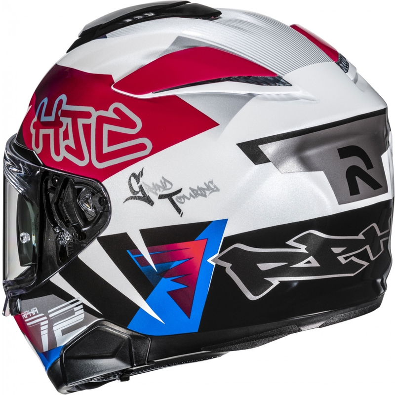 Cască integrală pentru motocicletă HJC RPHA 72 Goldy MC21 alb-roșu-albastru