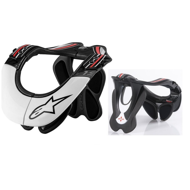 Alpinestars BNS Pro protector de coloană cervicală negru-alb-rosu