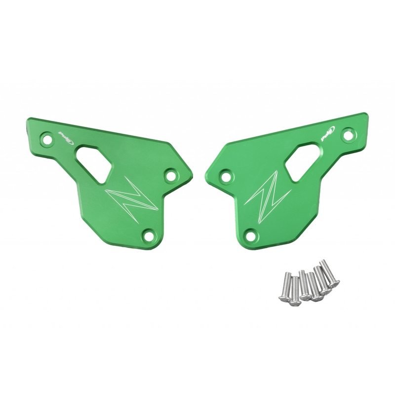 Heel plates PUIG verde pentru KAWASAKI Z 900 2023-2026