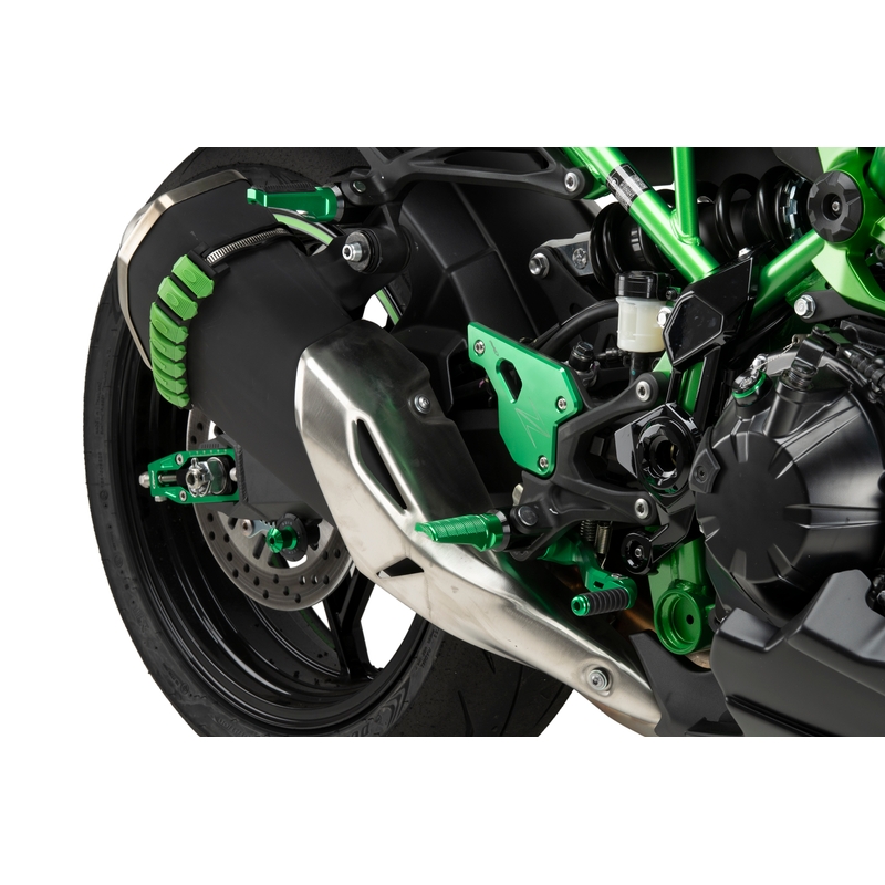 Heel plates PUIG verde pentru KAWASAKI Z 900 2023-2026