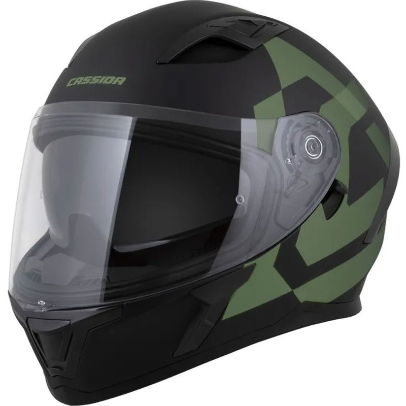 Cască integrală pentru motocicletă Cassida Orbit Grind, negru mat-verde închis