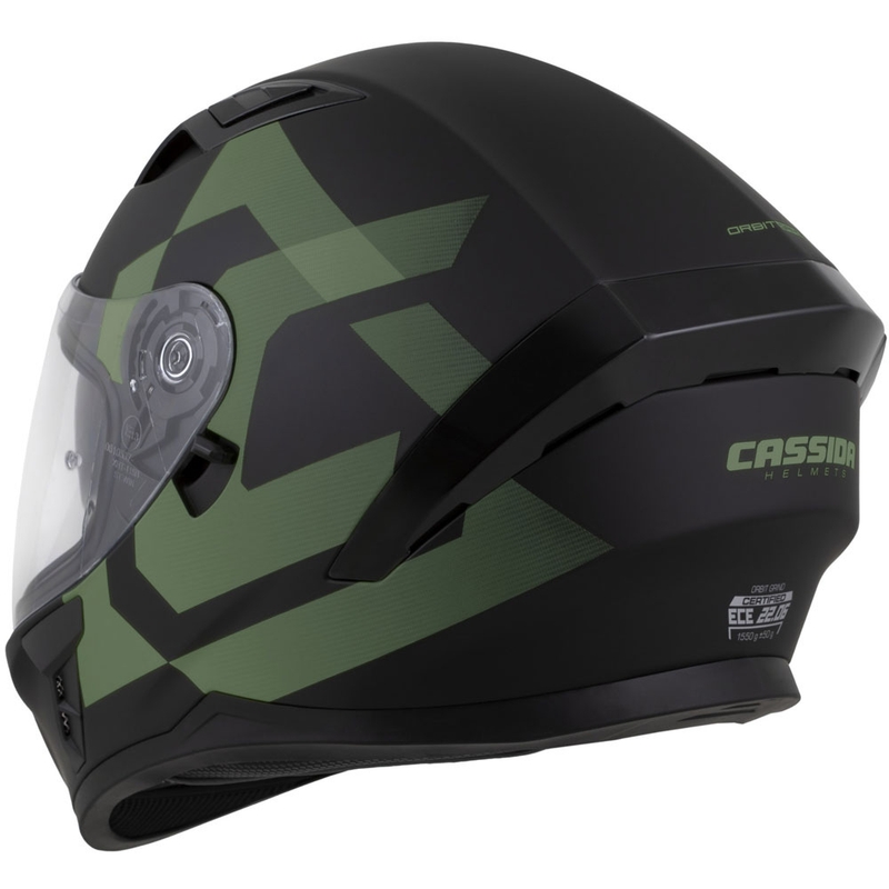 Cască integrală pentru motocicletă Cassida Orbit Grind, negru mat-verde închis
