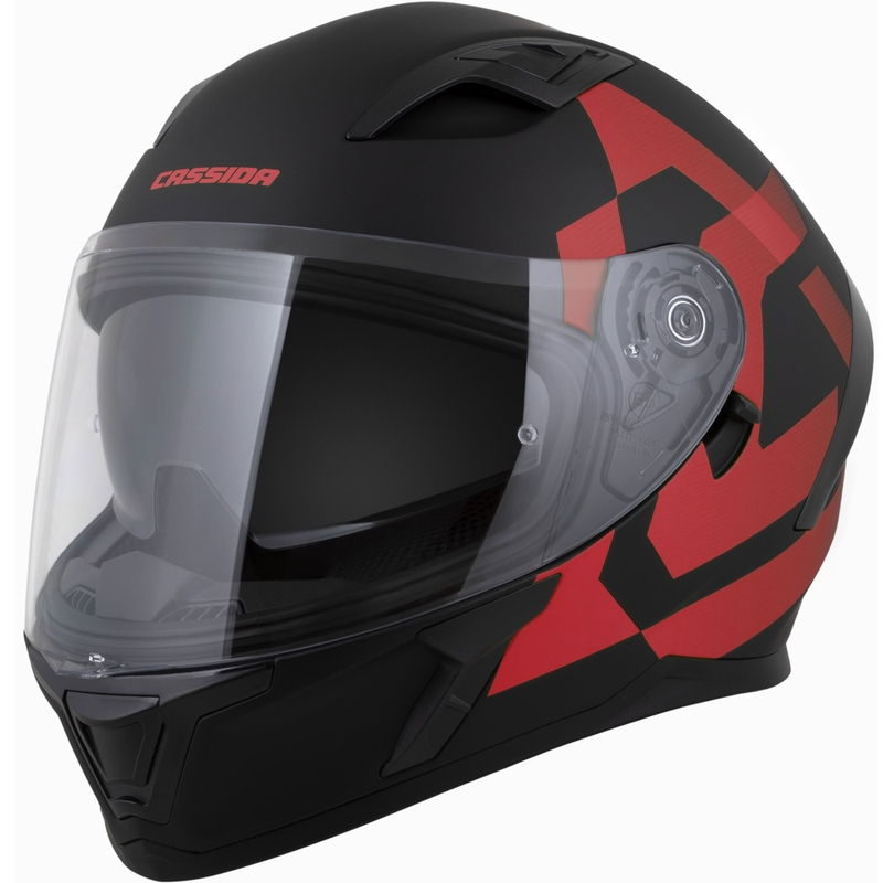 Cască integrală pentru motocicletă Cassida Orbit Grind, negru mat-roșu