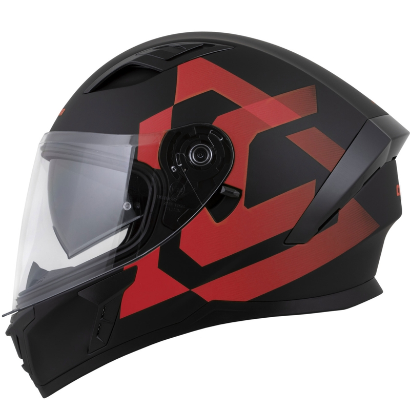 Cască integrală pentru motocicletă Cassida Orbit Grind, negru mat-roșu