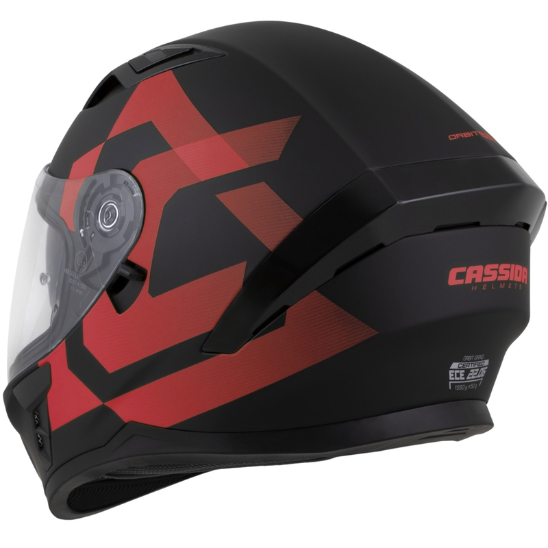 Cască integrală pentru motocicletă Cassida Orbit Grind, negru mat-roșu
