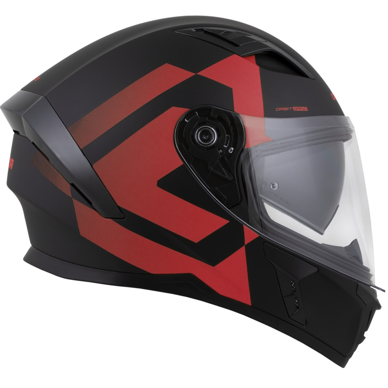 Cască integrală pentru motocicletă Cassida Orbit Grind, negru mat-roșu