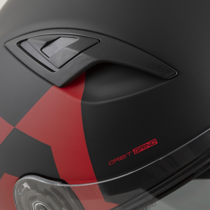 Cască integrală pentru motocicletă Cassida Orbit Grind, negru mat-roșu