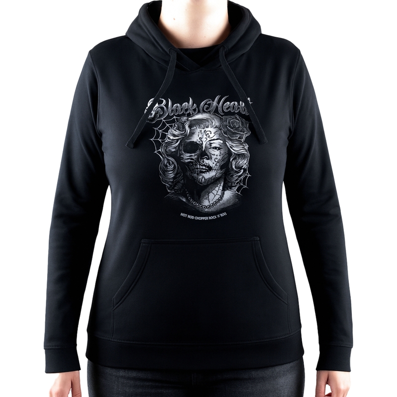 Hanorac de damă Black Heart Dirty Queen negru