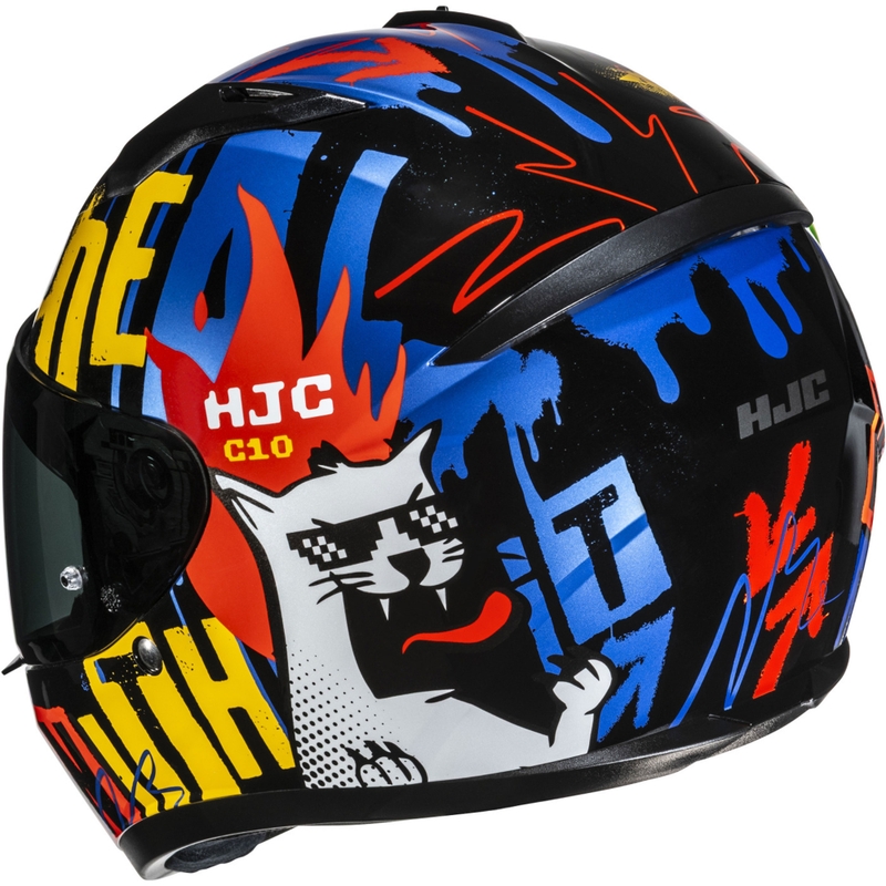 Cască integrală pentru motocicletă pentru copii HJC C10 Fop MC23 negru-albastru-roșu