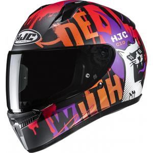 Cască integrală pentru motocicletă pentru copii HJC C10 Fop MC7SF negru-portocaliu-violet