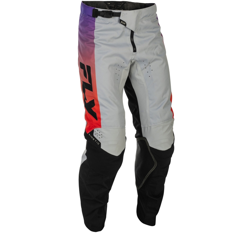 Pantaloni motocross FLY Racing - USA Kinetic gri-roșu-violet-negru