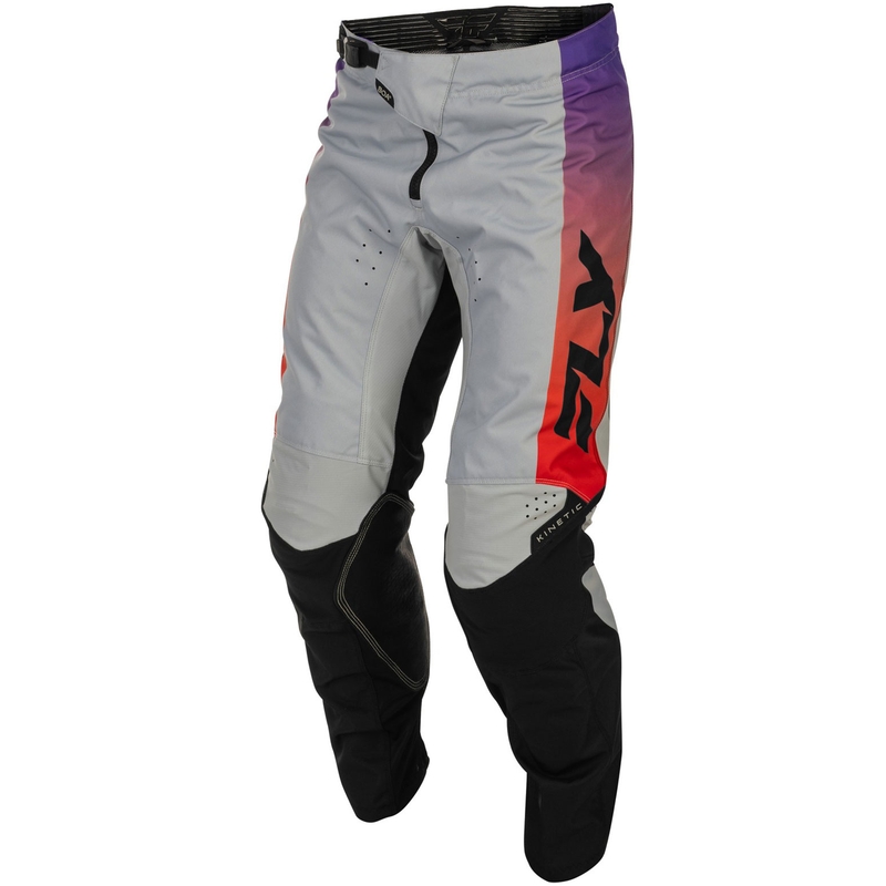 Pantaloni motocross FLY Racing - USA Kinetic gri-roșu-violet-negru