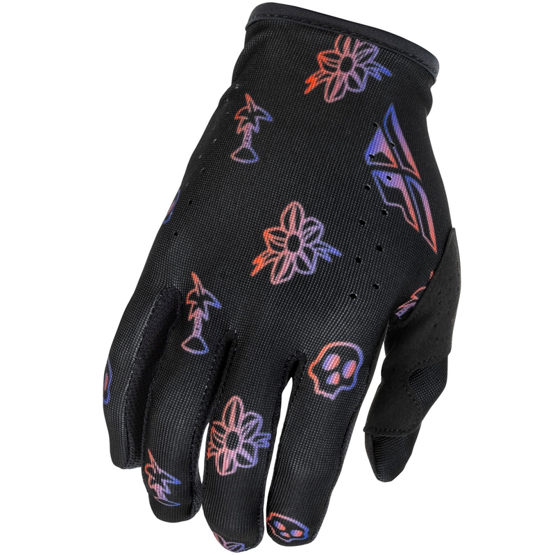 Mănuși motocross FLY Racing - USA Lite Outline negru-roșu-violet