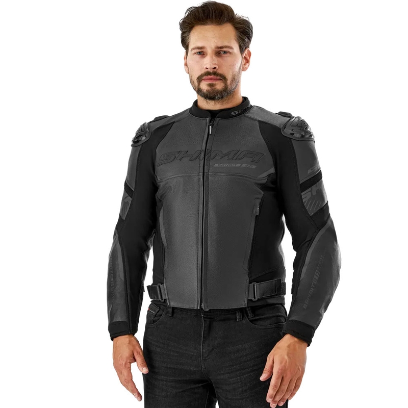 Geacă de motocicletă din piele Shima Bandit 2.0 negru-negru