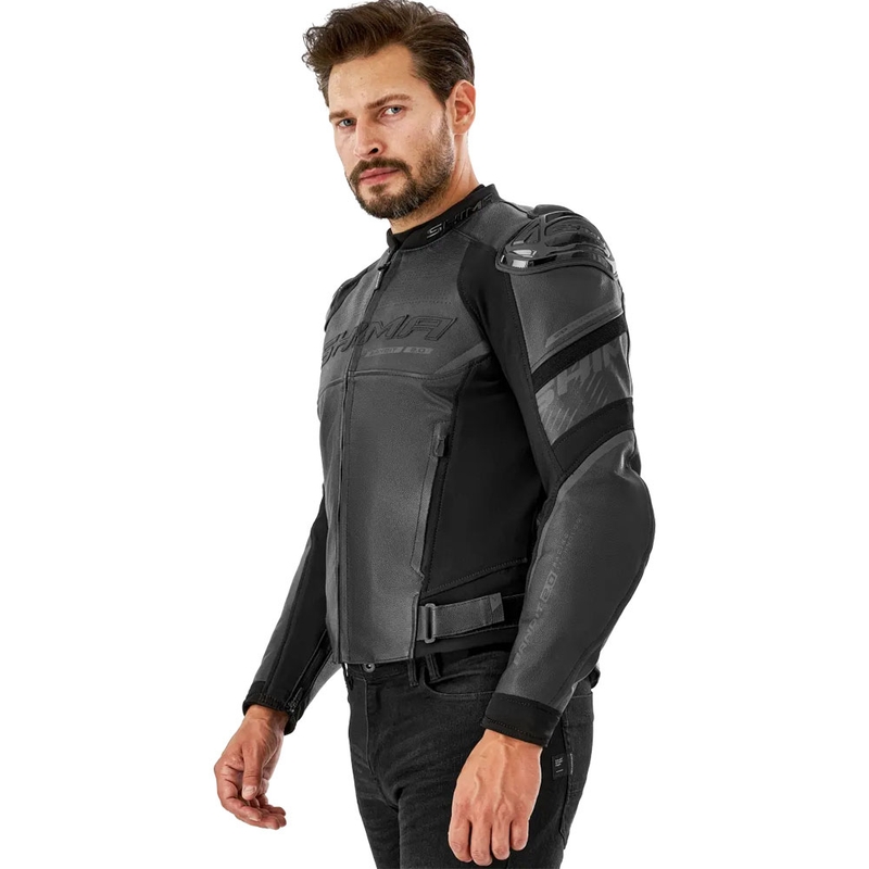 Geacă de motocicletă din piele Shima Bandit 2.0 negru-negru