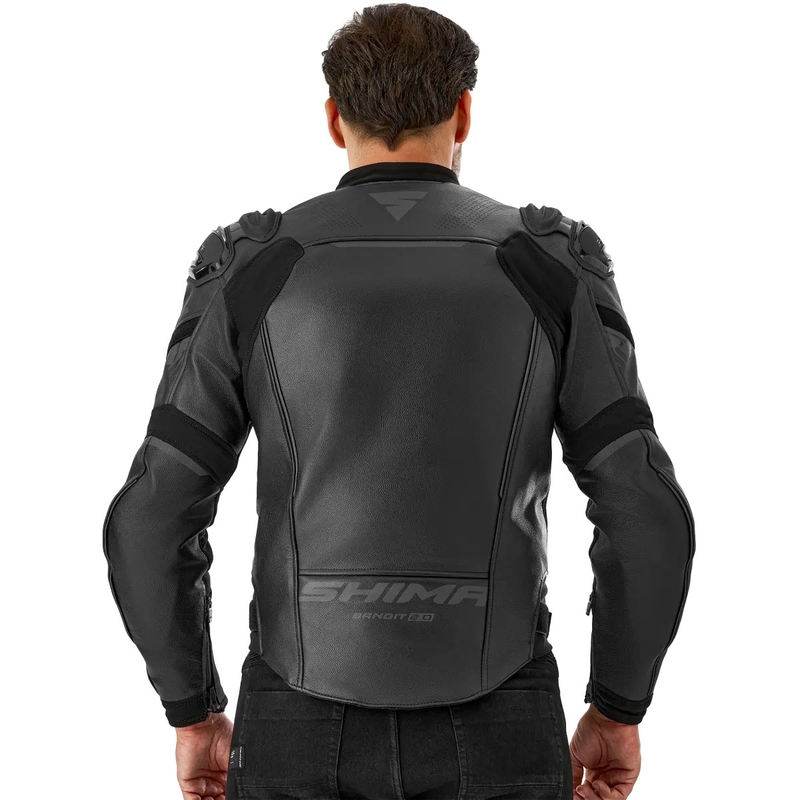 Geacă de motocicletă din piele Shima Bandit 2.0 negru-negru