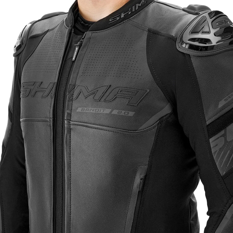Geacă de motocicletă din piele Shima Bandit 2.0 negru-negru