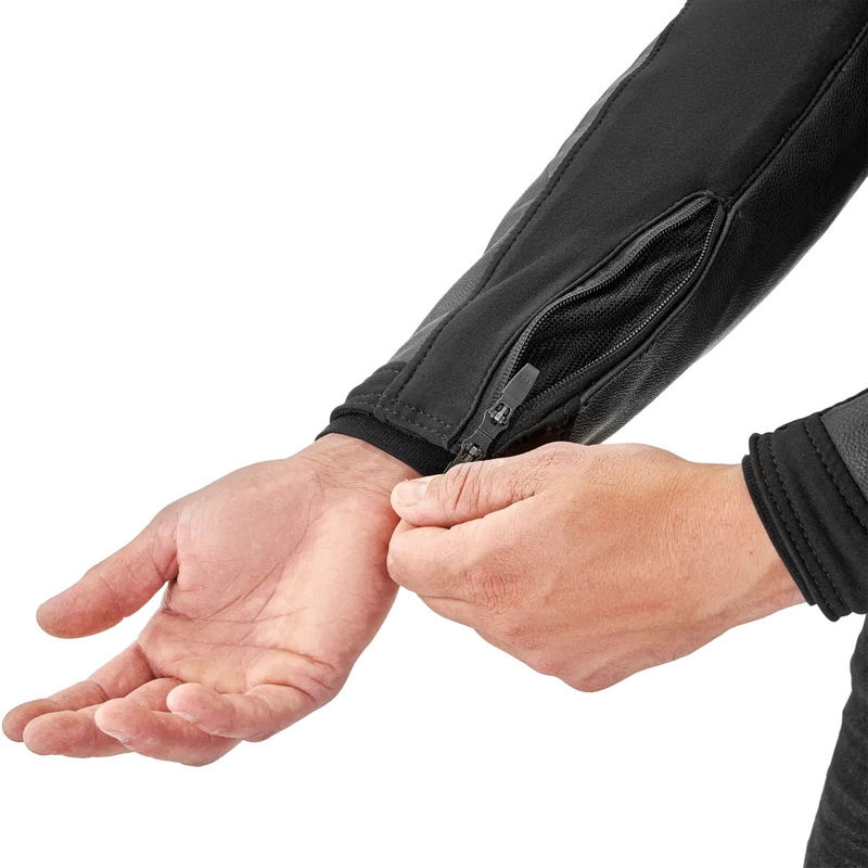 Geacă de motocicletă din piele Shima Bandit 2.0 negru-negru