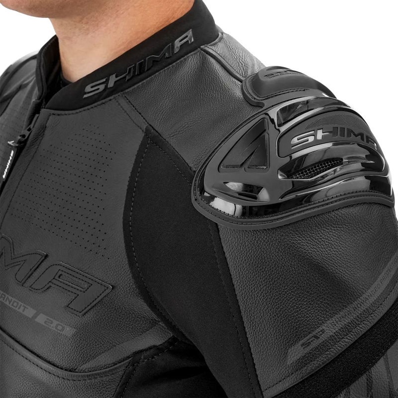 Geacă de motocicletă din piele Shima Bandit 2.0 negru-negru