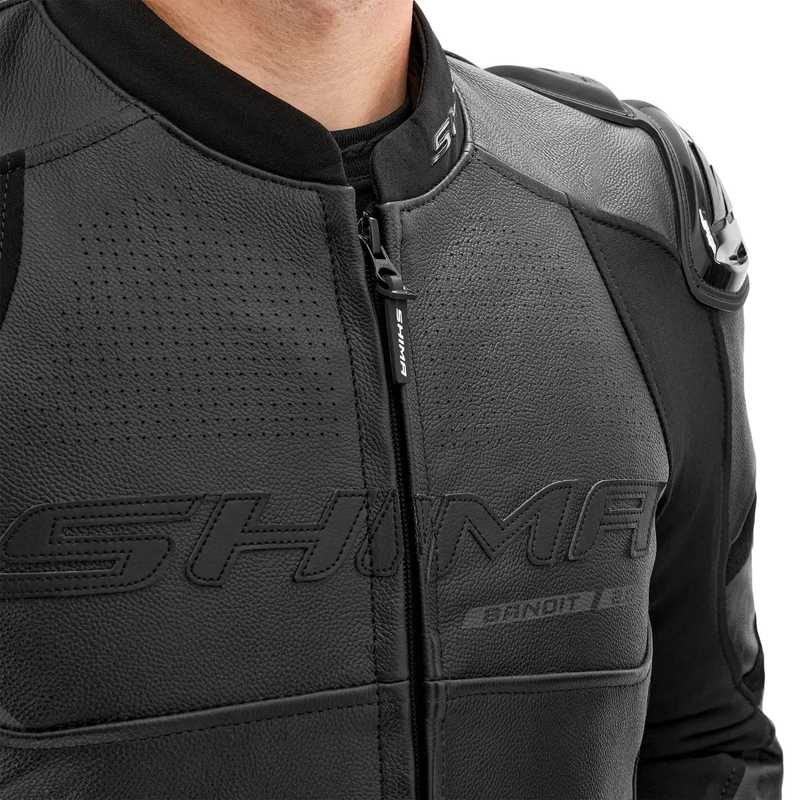 Geacă de motocicletă din piele Shima Bandit 2.0 negru-negru