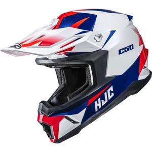 Cască motocross HJC C50 Slide MC21 alb-albastru-roșu
